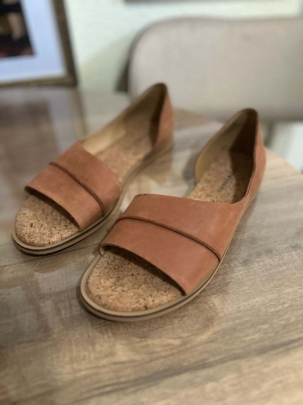 Lucky Brand Fentin 2 Tan Leather Cork Insole Sandals